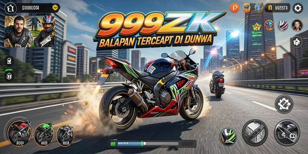 Gameplay seru dengan motor balap kustom dan trek yang menantang.