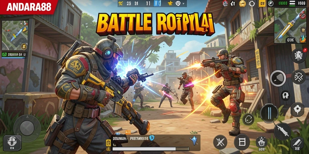 Tangkapan layar permainan ANDARA88 yang menampilkan aksi Battle Royale yang mendebarkan.