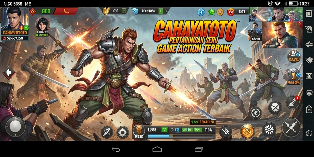 Tampilan aksi mendebarkan dalam gameplay CAHAYATOTO.