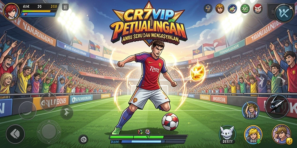 Screenshot gameplay CR7VIP yang menampilkan karakter-karakter anime.