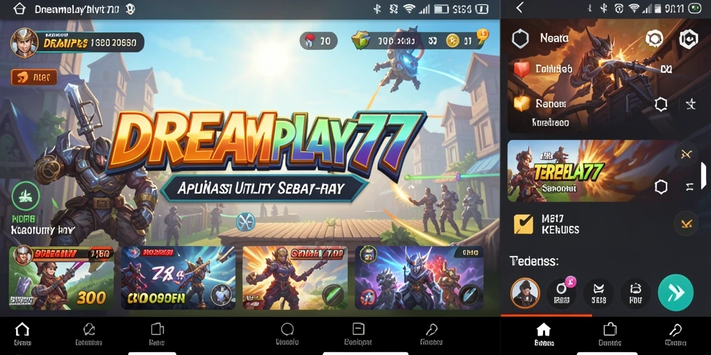 Tampilan antarmuka pengguna DREAMPLAY77 yang menarik dan fungsional.