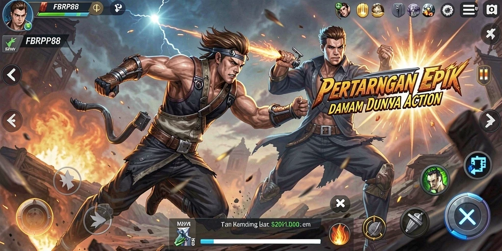Screenshot FBRP88 menampilkan aksi pertarungan yang mendebarkan.