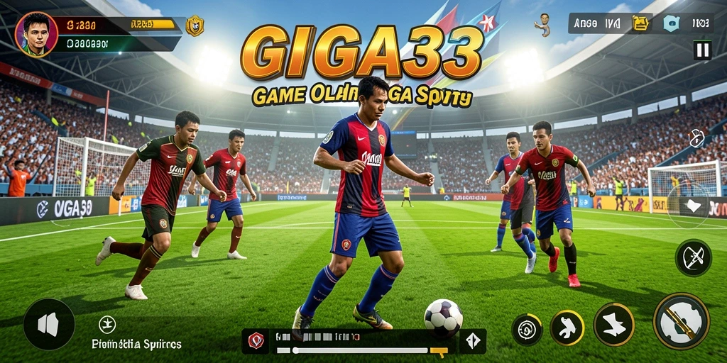 Screenshot GIGA33 menampilkan aksi mendebarkan dalam permainan olahraga.