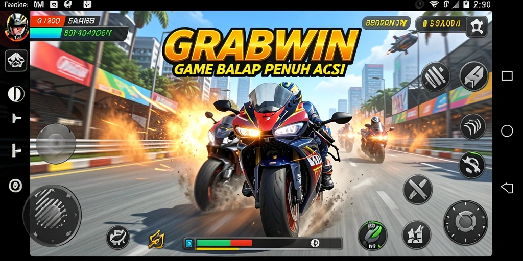 Tampilan gameplay balap motor yang menegangkan dan seru.