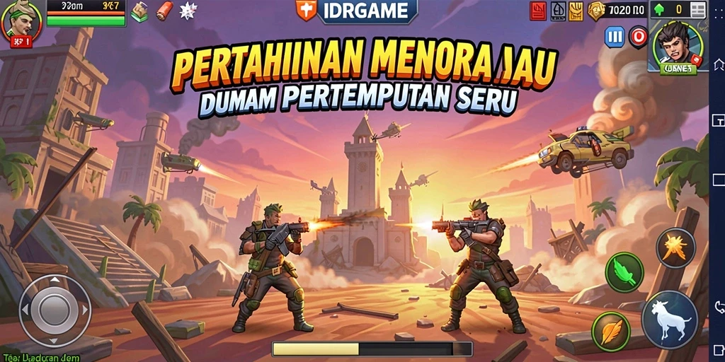 Tampilan gameplay IDRGAME dengan pertarungan Tower Defense yang seru.