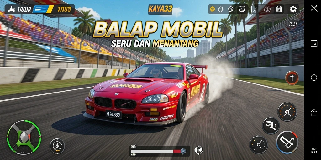 Gameplay KAYA33 menampilkan aksi balapan yang mendebarkan.