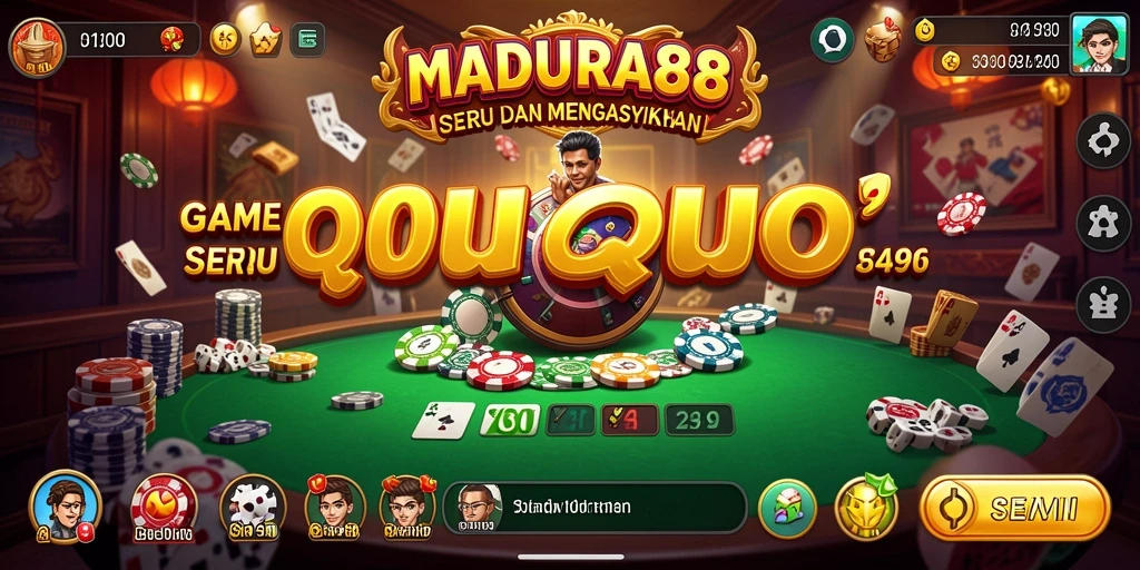 Screenshot utama MADURA88 menampilkan suasana permainan QiuQiu yang seru.
