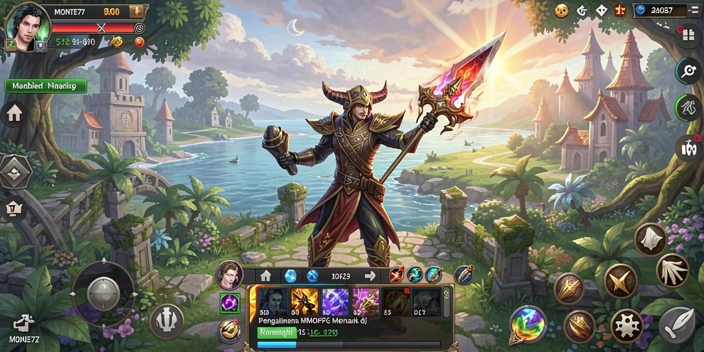 Tampilan gameplay seru di dunia fantasi MONTE77.