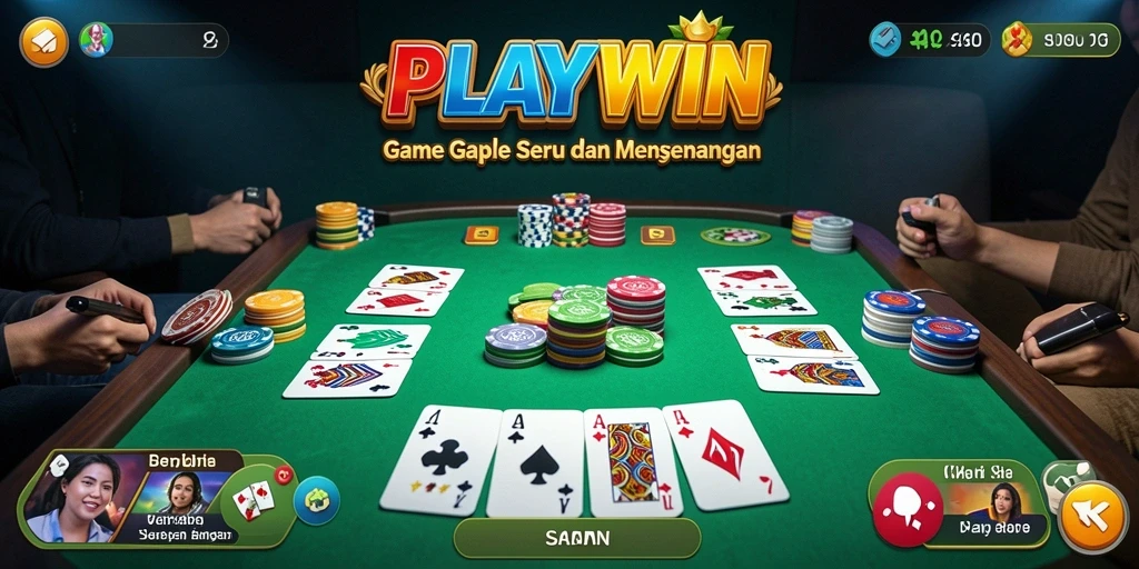 Tampilan seru dari gameplay Gaple di PLAYWIN