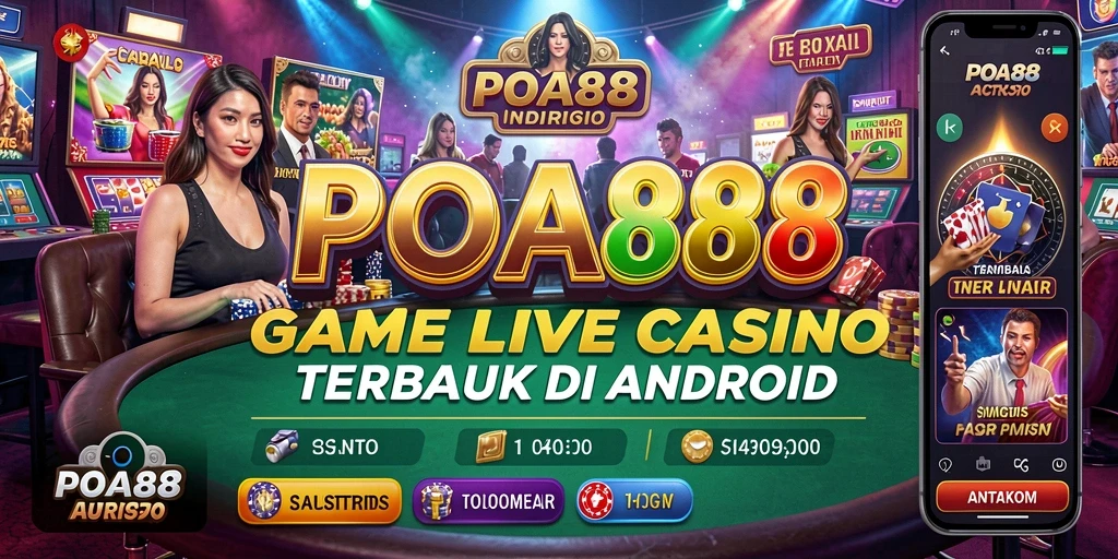 Screenshot POA88 menampilkan dealer langsung dan pemain yang sedang bermain.