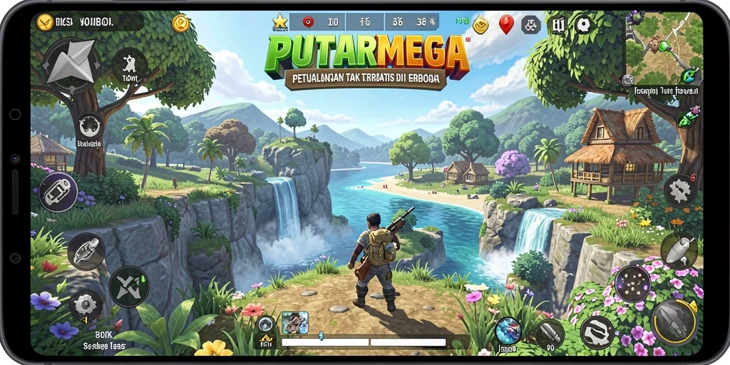 Gameplay PUTARMEGA yang menakjubkan dengan dunia yang luas.