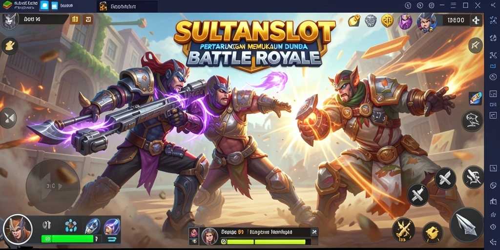 Screenshot SULTANSLOT menampilkan serunya gameplay Battle Royale.