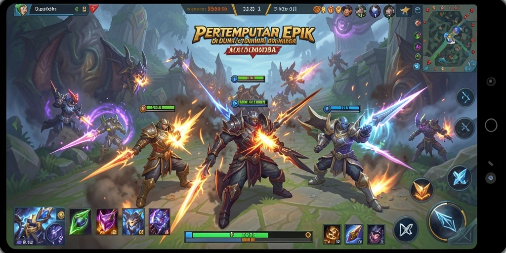 Gameplay seru T6 dengan karakter MOBA yang beragam.