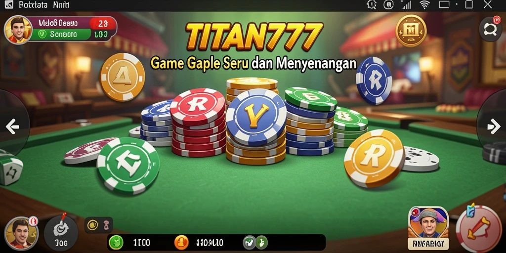 Tampilan gameplay seru dalam permainan Gaple di TITAN777.