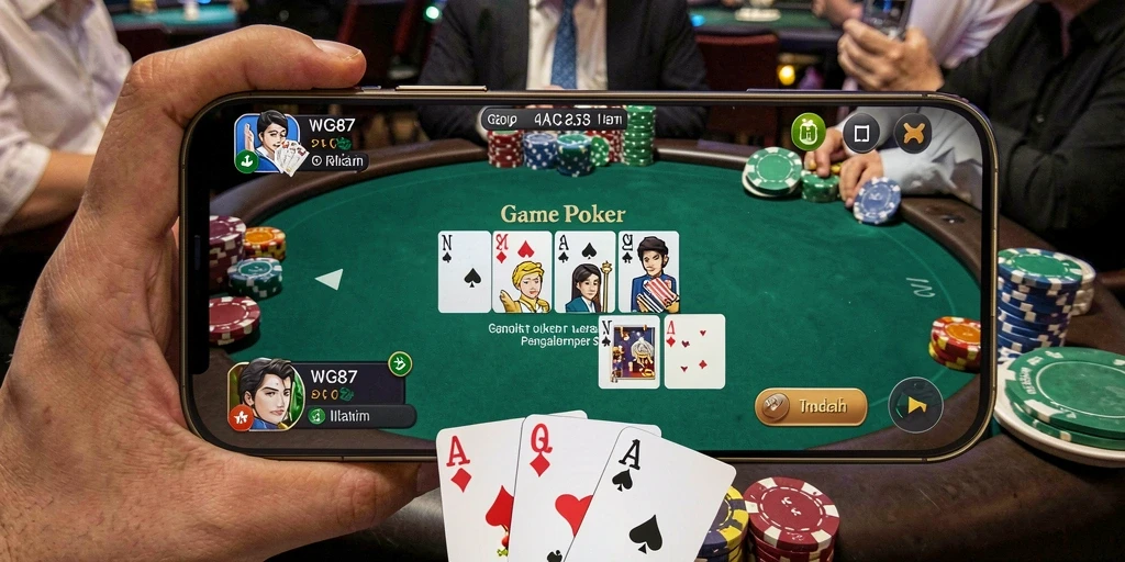 Tampilan gameplay Poker yang menarik dan menantang di WG87.