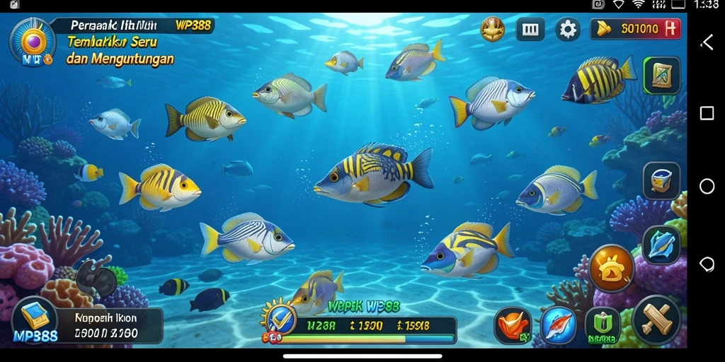 Tampilan menarik dari gameplay Tembak Ikan WP888 yang penuh aksi.