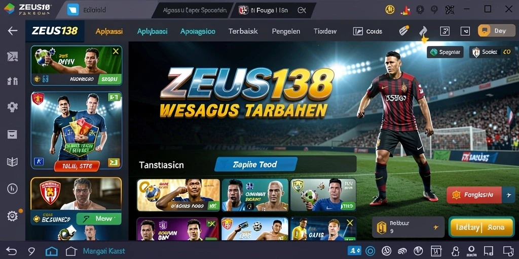Tampilan antarmuka ZEUS138 dengan berbagai pilihan taruhan olahraga.